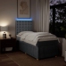Cama box spring con colchón tela gris claro 80x200 cm