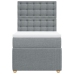 Cama box spring con colchón tela gris claro 80x200 cm