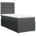 Cama box spring con colchón tela gris oscuro 80x200 cm