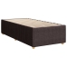 Cama box spring con colchón tela marrón oscuro 80x200 cm