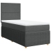 Cama box spring con colchón tela gris oscuro 90x190 cm