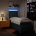 Cama box spring con colchón tela azul 90x190 cm