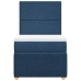 Cama box spring con colchón tela azul 90x190 cm
