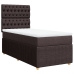 Cama box spring con colchón tela marrón oscuro 90x190 cm