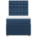 Cama box spring con colchón tela azul 90x190 cm