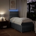 Cama box spring con colchón tela gris claro 90x200 cm