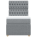 Cama box spring con colchón tela gris claro 90x200 cm