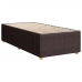 Cama box spring con colchón tela marrón oscuro 90x200 cm