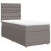 Cama box spring con colchón tela gris taupe 90x200 cm