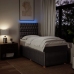 Cama box spring con colchón tela gris taupe 90x200 cm