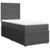 Cama box spring con colchón tela gris oscuro 100x200 cm