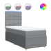 Cama box spring con colchón tela gris claro 100x200 cm