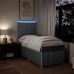 Cama box spring con colchón tela gris claro 100x200 cm