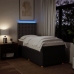 Cama box spring con colchón tela marrón oscuro 100x200 cm