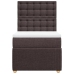 Cama box spring con colchón tela marrón oscuro 100x200 cm