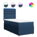 Cama box spring con colchón tela azul 100x200 cm