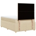 Cama box spring con colchón tela color crema 120x190 cm