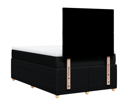 Cama box spring con colchón tela negro 120x190 cm