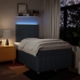 Cama box spring con colchón tela azul 120x190 cm