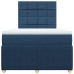 Cama box spring con colchón tela azul 120x190 cm