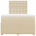 Cama box spring con colchón tela color crema 120x190 cm