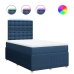 Cama box spring con colchón tela azul 120x190 cm