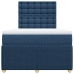 Cama box spring con colchón tela azul 120x190 cm