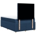 Cama box spring con colchón tela azul 120x190 cm