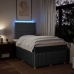 Cama box spring con colchón tela gris oscuro 120x200 cm