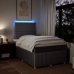 Cama box spring con colchón tela gris taupe 120x200 cm