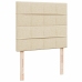 Cama box spring con colchón tela color crema 120x200 cm