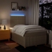 Cama box spring con colchón tela color crema 120x200 cm