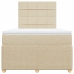 Cama box spring con colchón tela color crema 120x200 cm