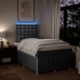 Cama box spring con colchón tela gris claro 120x200 cm