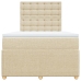Cama box spring con colchón tela color crema 120x200 cm