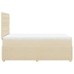Cama box spring con colchón tela color crema 120x200 cm