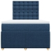 Cama box spring con colchón tela azul 120x200 cm