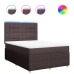 Cama box spring con colchón tela marrón oscuro 140x190 cm