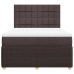 Cama box spring con colchón tela marrón oscuro 140x190 cm
