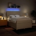 Cama box spring con colchón tela color crema 140x190 cm