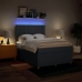 Cama box spring con colchón tela azul 140x190 cm