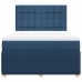 Cama box spring con colchón tela azul 140x190 cm