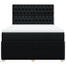 Cama box spring con colchón tela negro 140x190 cm