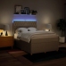Cama box spring con colchón tela color crema 140x190 cm
