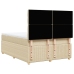 Cama box spring con colchón tela color crema 140x190 cm