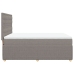 Cama box spring con colchón tela gris taupe 140x190 cm