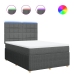 Cama box spring con colchón tela gris oscuro 140x200 cm