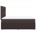 Cama box spring con colchón tela marrón oscuro 140x200 cm