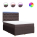 Cama box spring con colchón tela marrón oscuro 140x200 cm