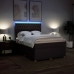 Cama box spring con colchón tela marrón oscuro 140x200 cm
